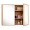 Double Door Bathroom Wall Cabinet with Mirror and Adjustable Shelves-Natural